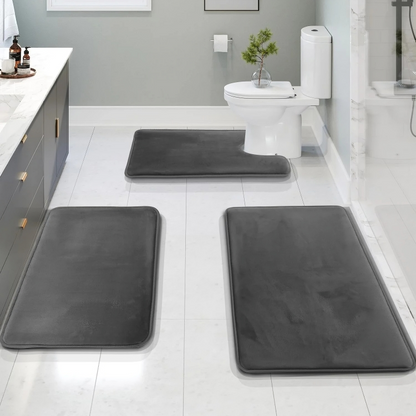 Ensemble de tapis de bain doux antidérapants en mousse à mémoire de forme