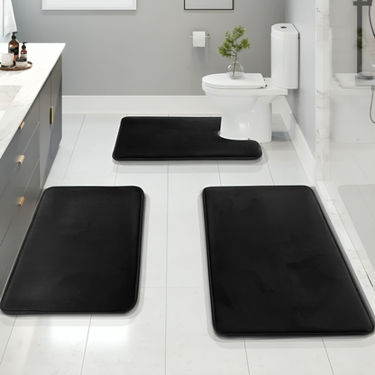 Ensemble de tapis de bain doux antidérapants en mousse à mémoire de forme