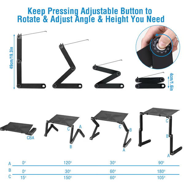 Support de bureau portable réglable pour ordinateur portable 