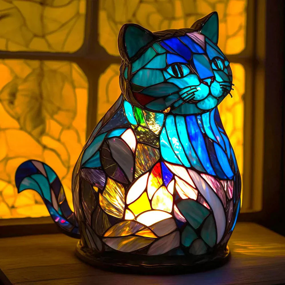 Colorful Animal Desk Lamp – Stained Glass Table Light