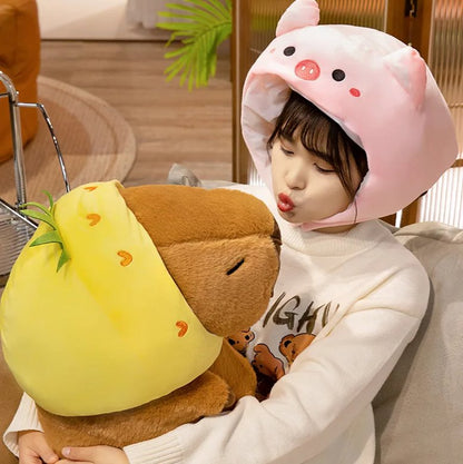 Cute Big Plush Capybara Toy with Hat - Halri