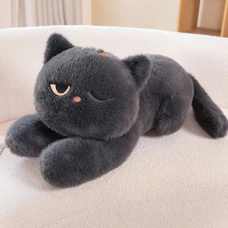Gros chaton gris tout doux en peluche