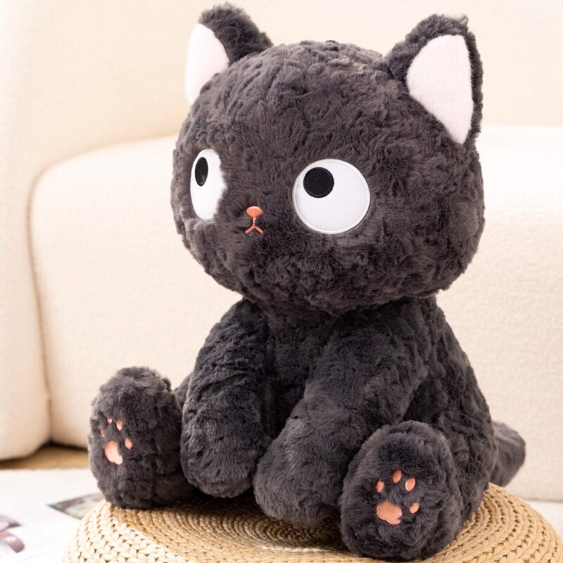 Adorable peluche chaton noir tout doux