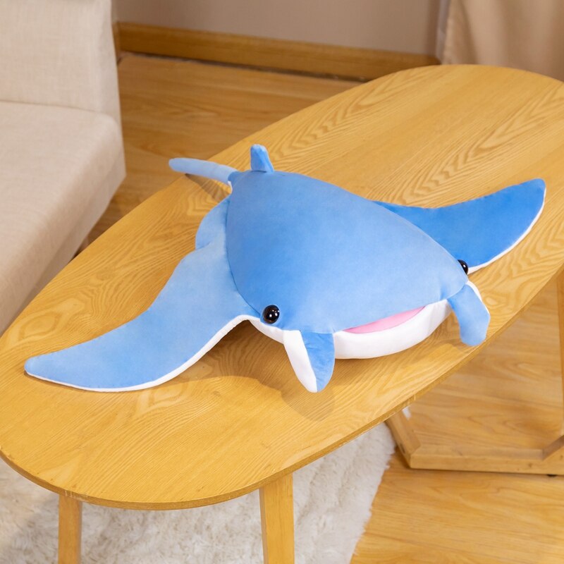 Adorables peluches raie manta bleue