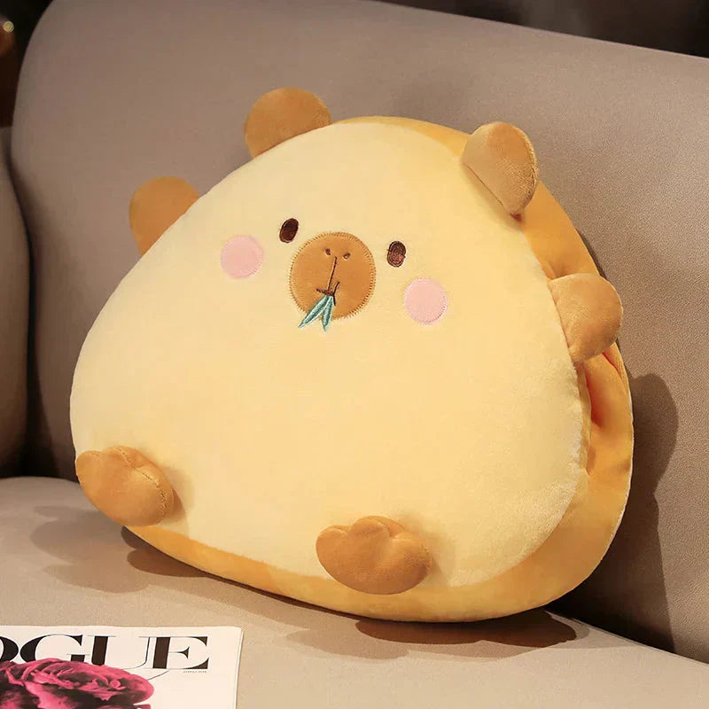Adorable ensemble de coussins et couvertures en peluche douce Capybara
