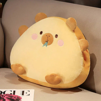 Adorable ensemble de coussins et couvertures en peluche douce Capybara