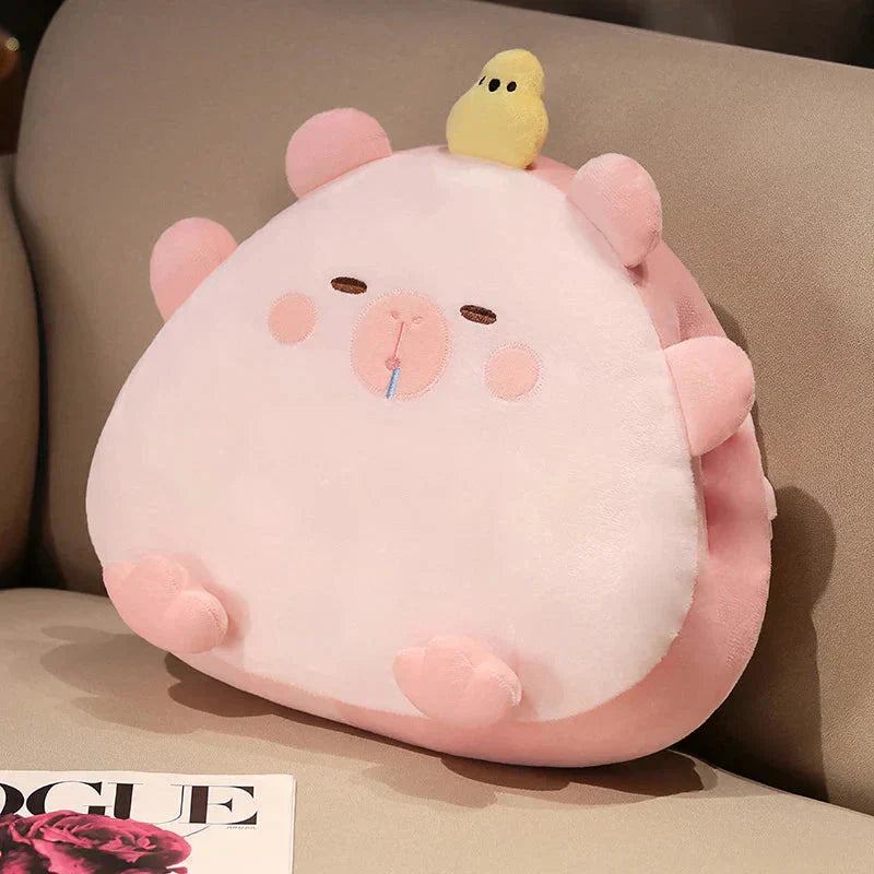 Adorable ensemble de coussins et couvertures en peluche douce Capybara