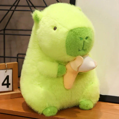 Singe en peluche jaune amusant