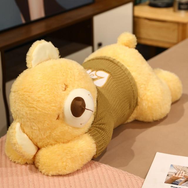 Oreiller doux en forme d'ours en peluche