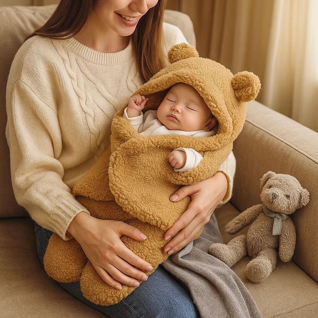 Adorable ensemble couverture et pyjama pour bébé ours