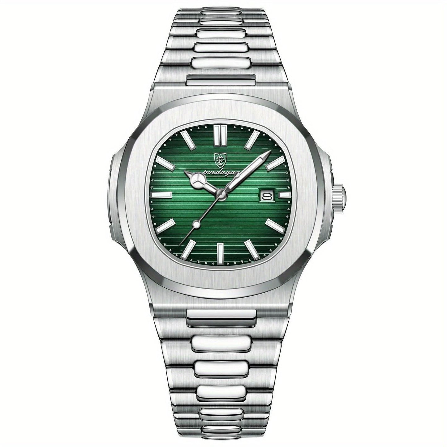 Montre classique pour homme en acier inoxydable à quartz avec date