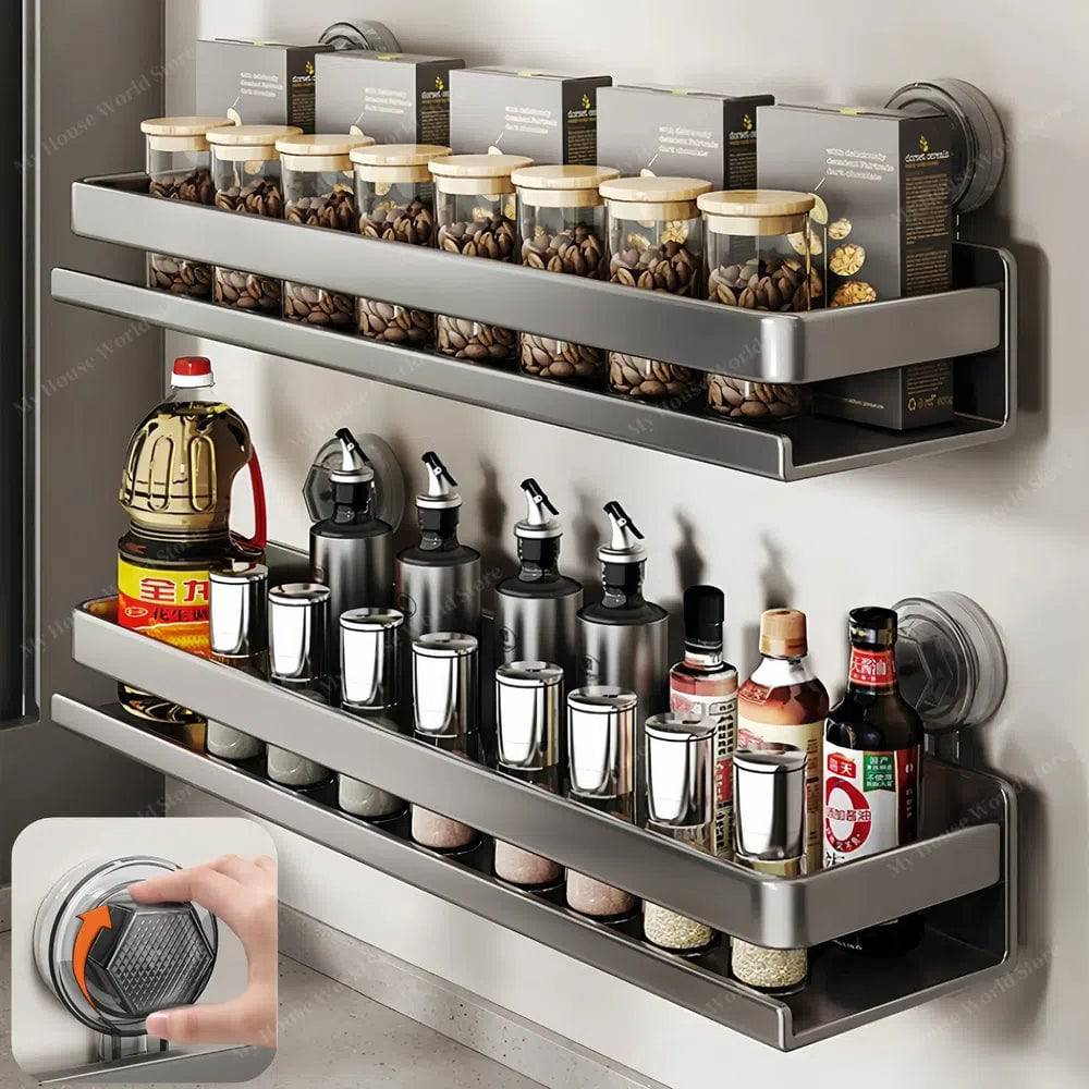Space-Saving Adhesive Spice Rack for Kitchen Walls - Halri