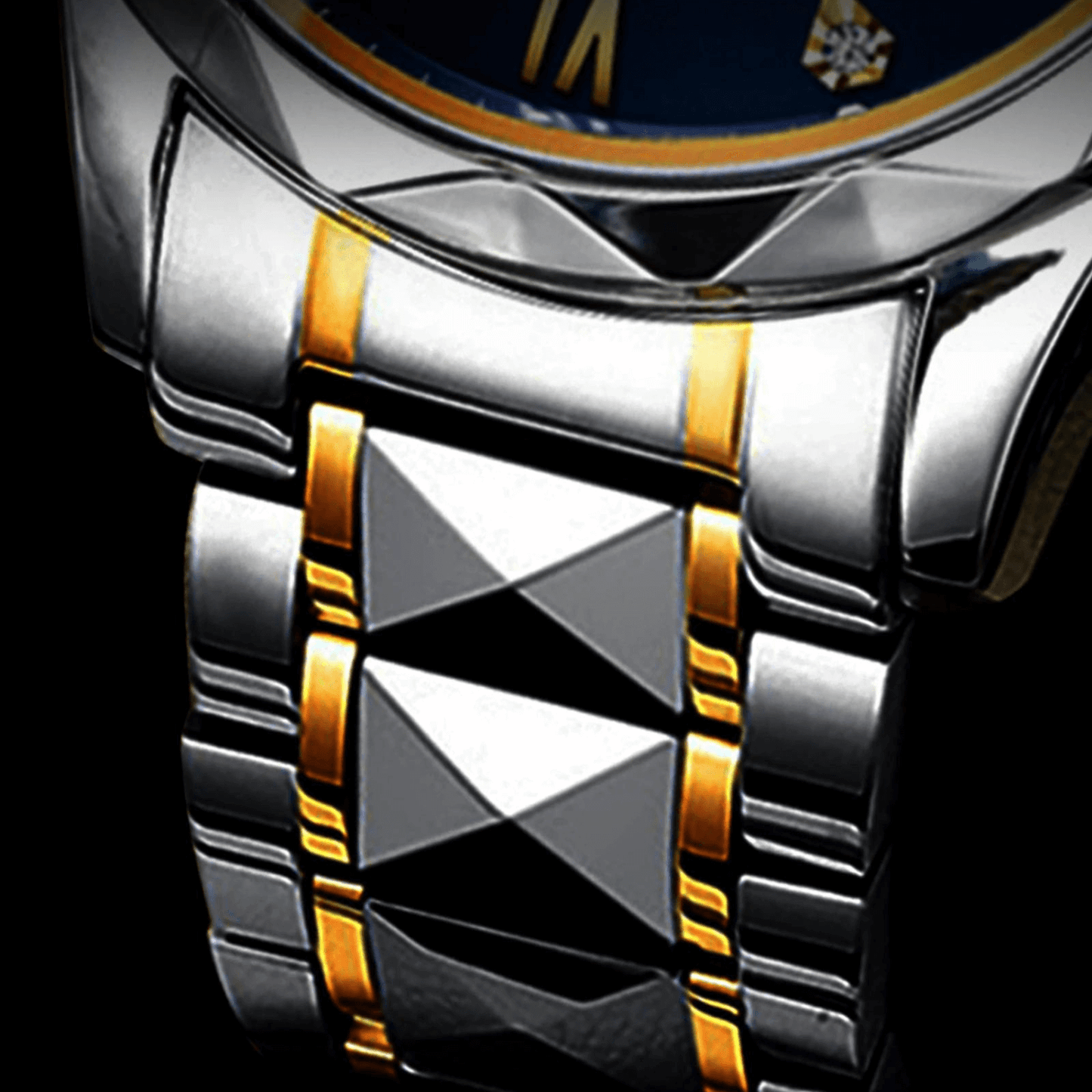 Men's Silver Stainless Steel Watch with Glow Dial