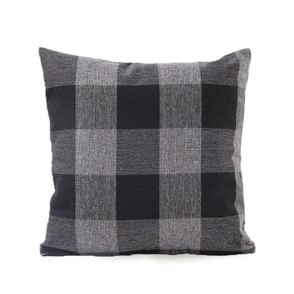 Housse de coussin à carreaux chauds style rustique