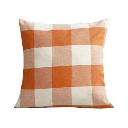 Housse de coussin à carreaux chauds style rustique