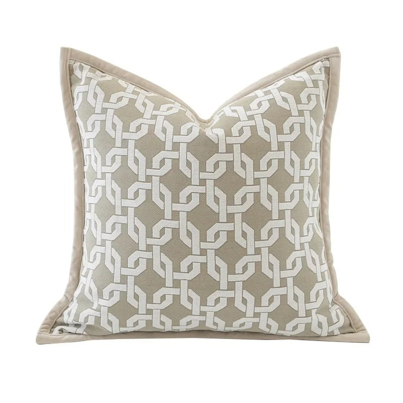 Housse de coussin réversible douce et moelleuse à motif géométrique