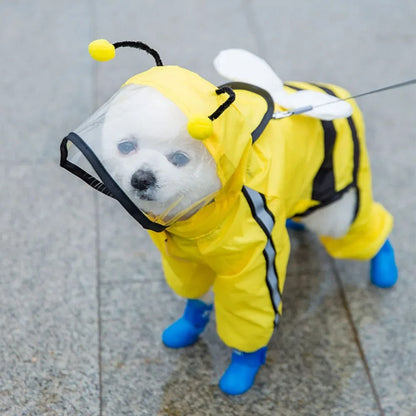 Imperméable mignon pour chien ours avec bandes réfléchissantes