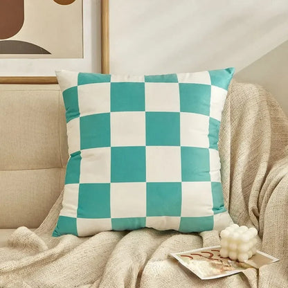 Coussin décoratif à carreaux classiques