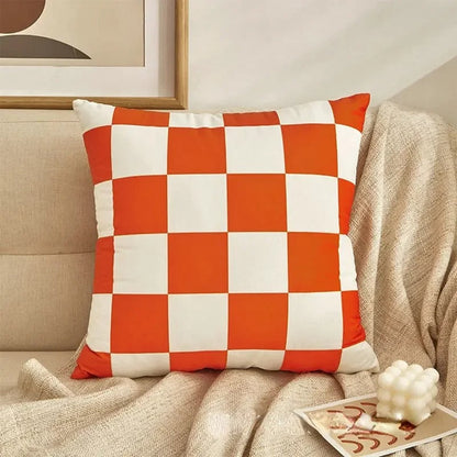 Coussin décoratif à carreaux classiques