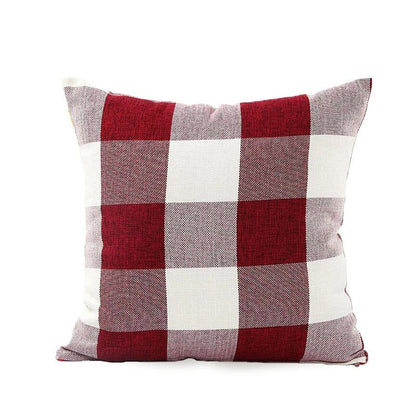 Housse de coussin à carreaux chauds style rustique