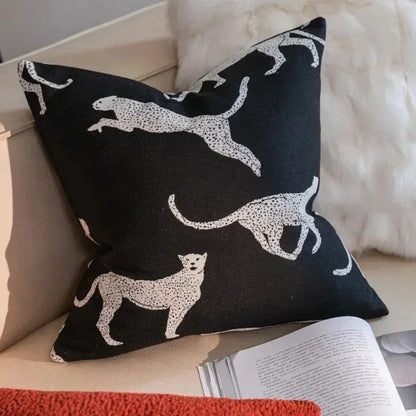 Housse de coussin réversible douce et moelleuse à motif géométrique