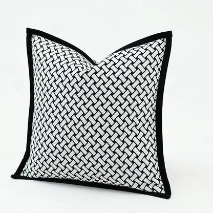 Housse de coussin réversible douce et moelleuse à motif géométrique