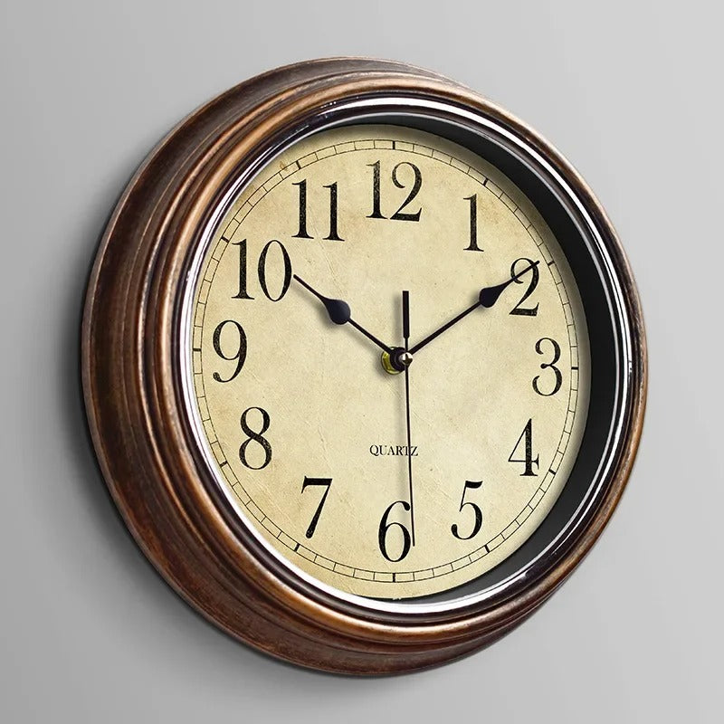 Traditional Wooden Silent Wall Clock 30cm - Halri