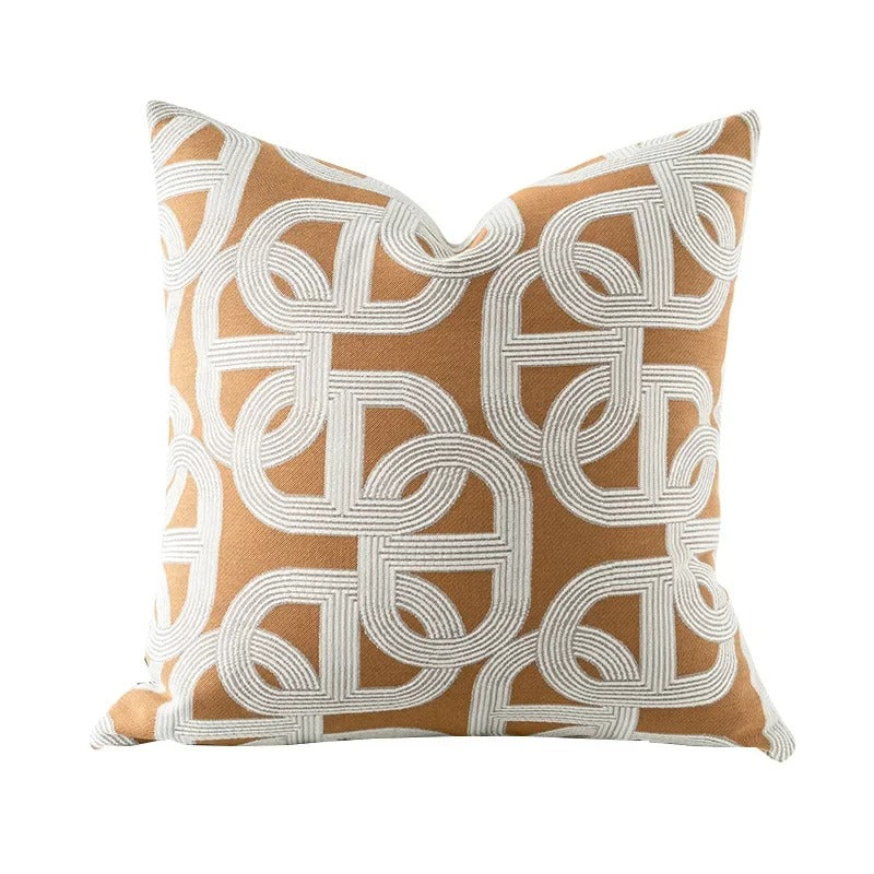 Housse de coussin réversible douce et moelleuse à motif géométrique