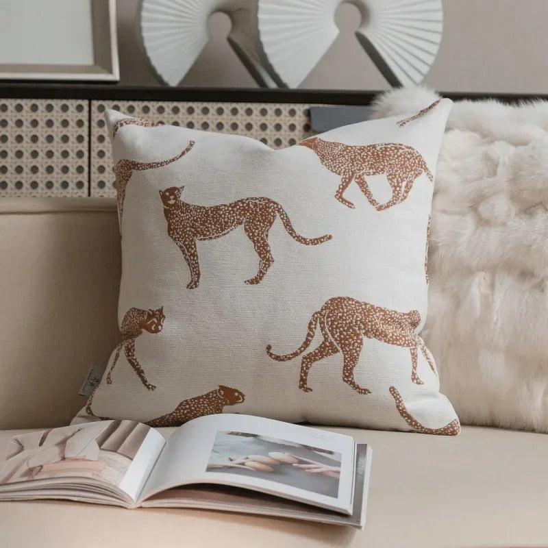Housse de coussin réversible douce et moelleuse à motif géométrique