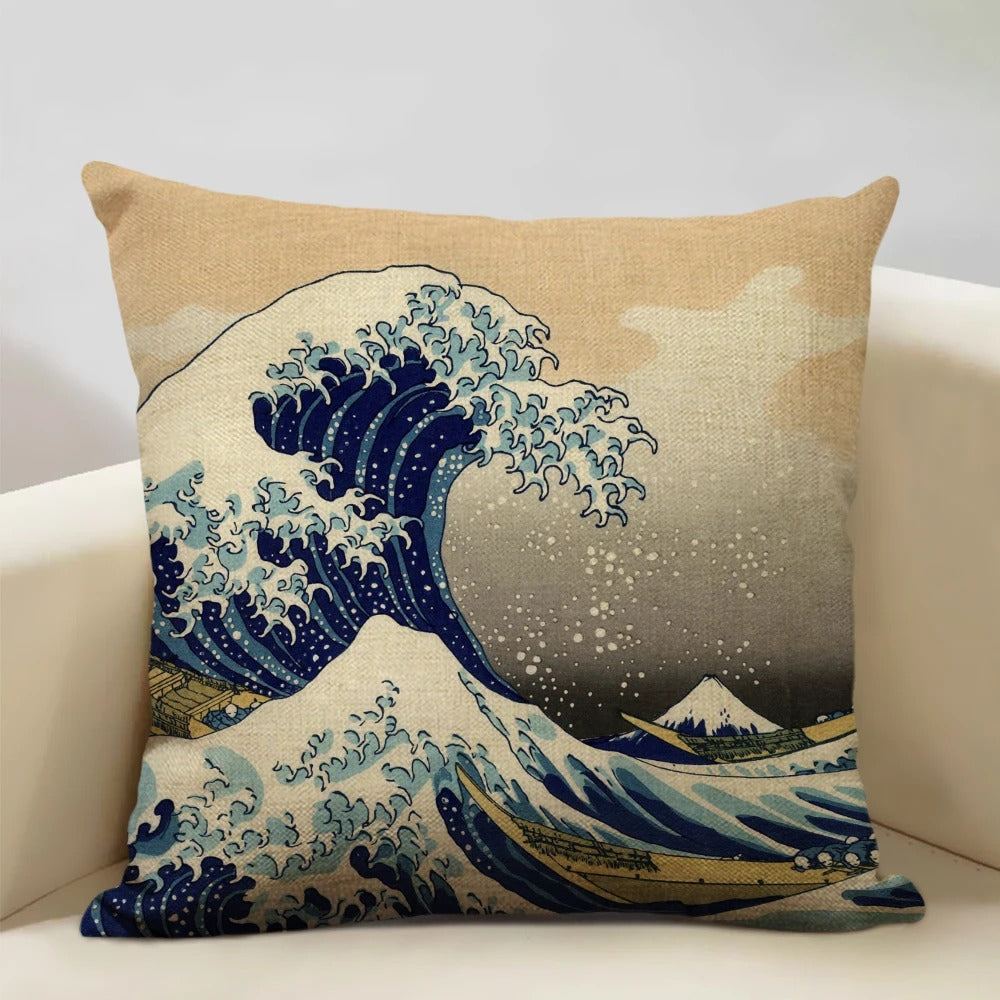 Housse de coussin Mont Fuji d'inspiration japonaise traditionnelle