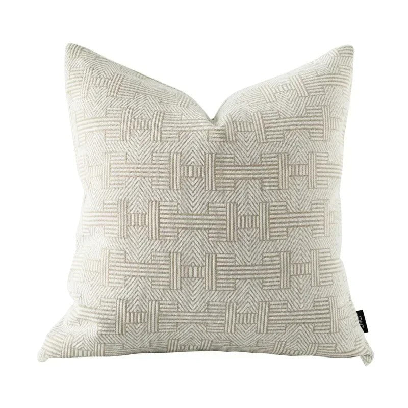 Housse de coussin réversible douce et moelleuse à motif géométrique