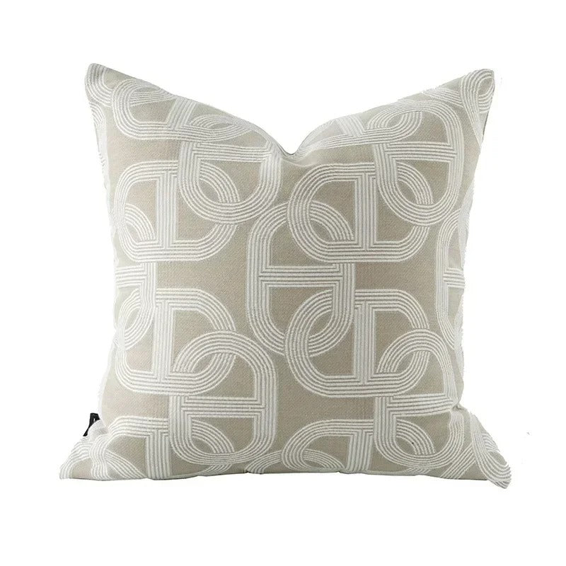 Housse de coussin réversible douce et moelleuse à motif géométrique
