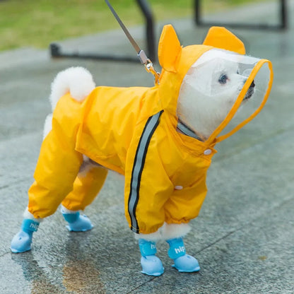 Imperméable mignon pour chien ours avec bandes réfléchissantes