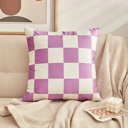 Coussin décoratif à carreaux classiques