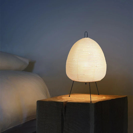 Asian Style Rice Paper Table Light Warm Glow Lamp - Halri