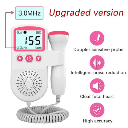 Baby Heartbeat Monitor Fetal Doppler Detector