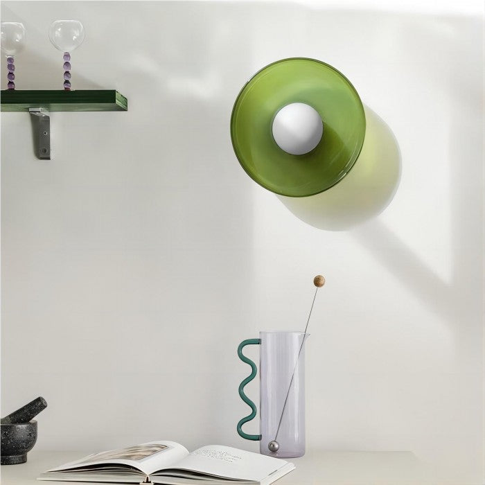 Round Glass Pendant Wall Lamp for Contemporary Homes - Halri