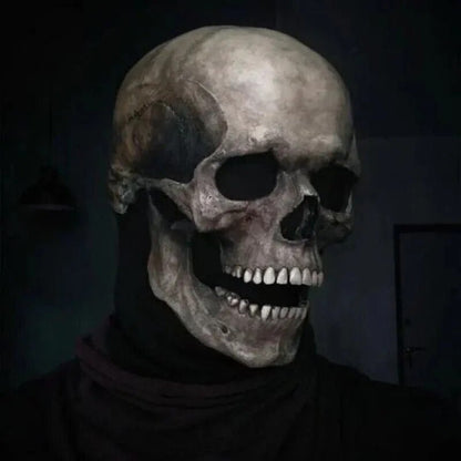 Realistic Skull Mask with Moving Jaw Halloween Costume