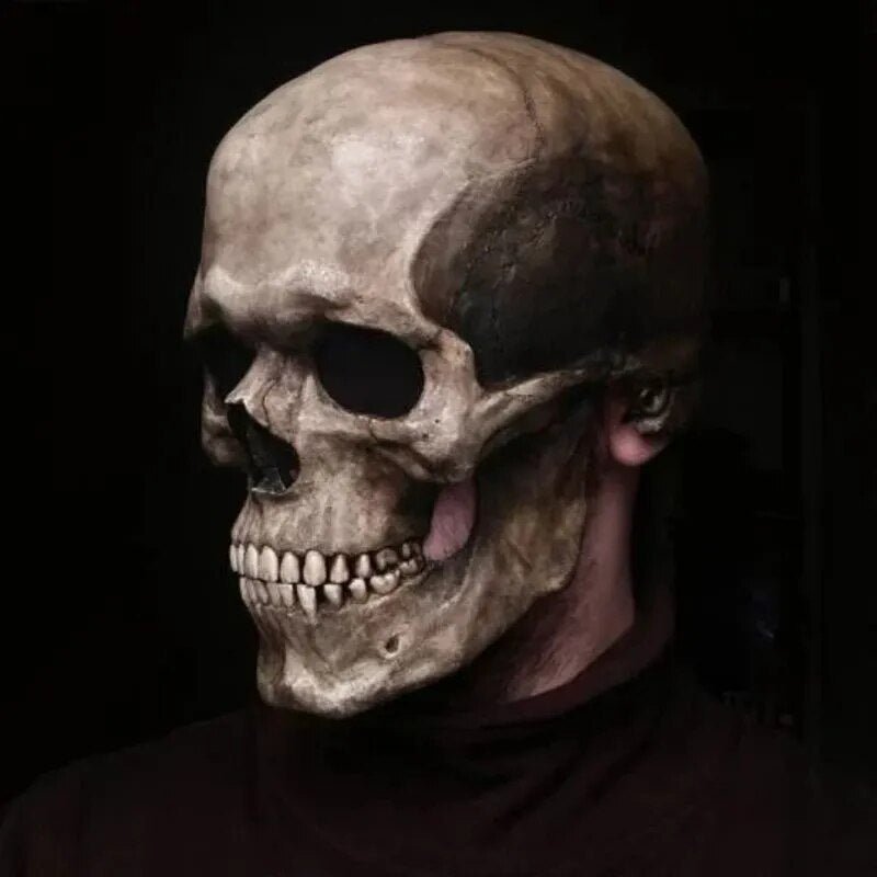 Realistic Skull Mask with Moving Jaw Halloween Costume