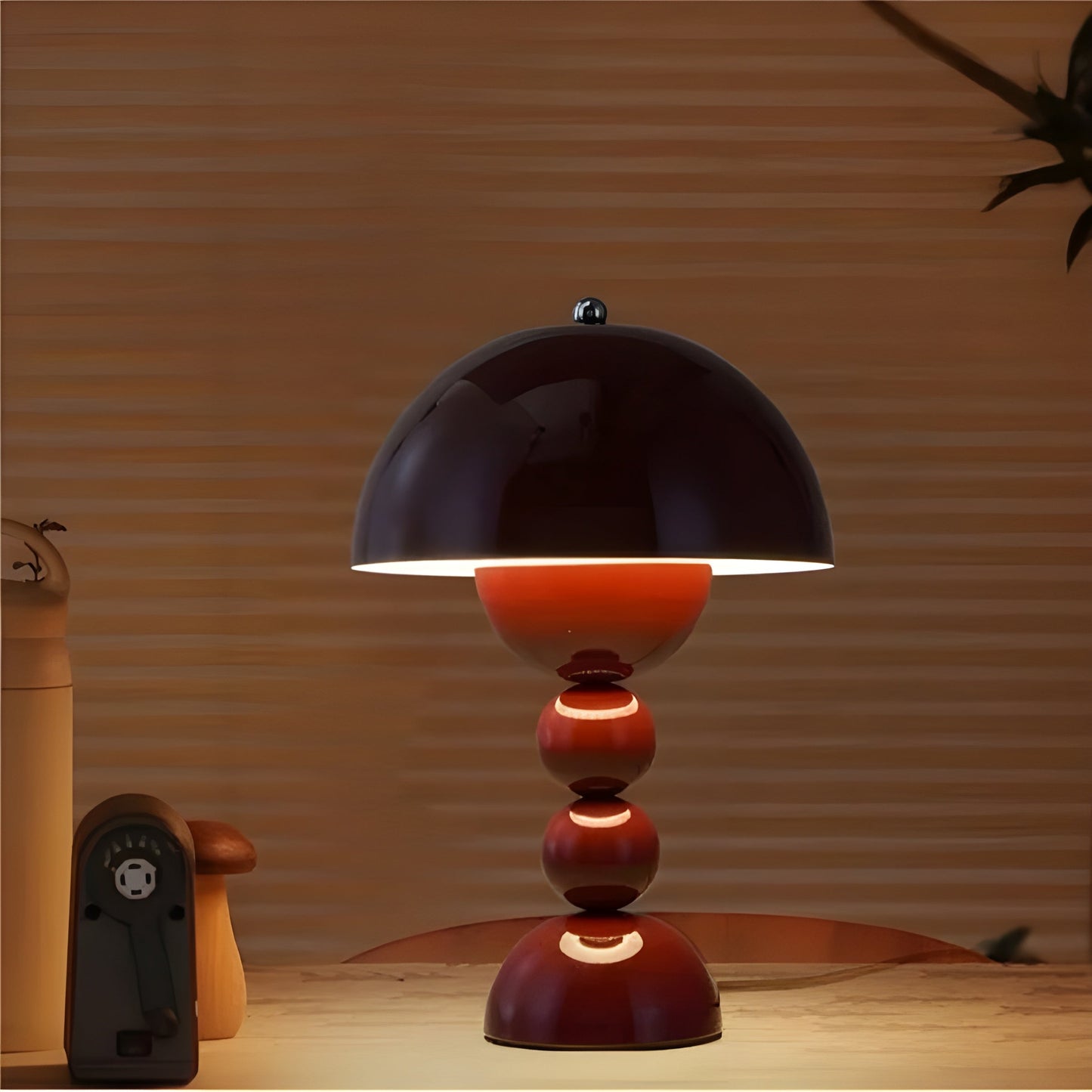 Lampe de bureau LED blanche simple à motif floral