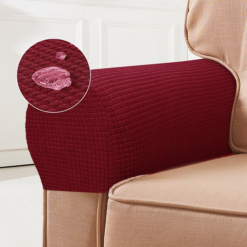 Housses extensibles pour accoudoirs de chaise - Lot de 2, rouges