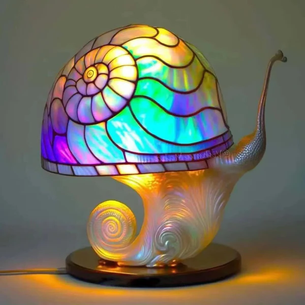 Colorful Glass Floral Desk Lamp