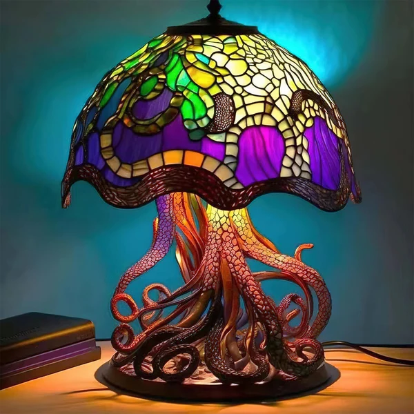 Colorful Glass Floral Desk Lamp