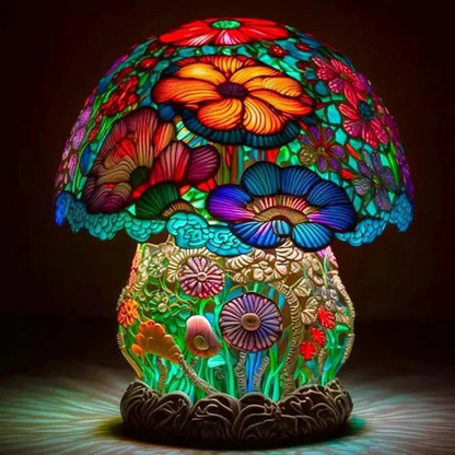 Colorful Glass Floral Desk Lamp - Halri