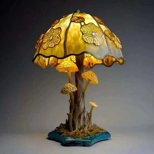 Colorful Glass Floral Desk Lamp