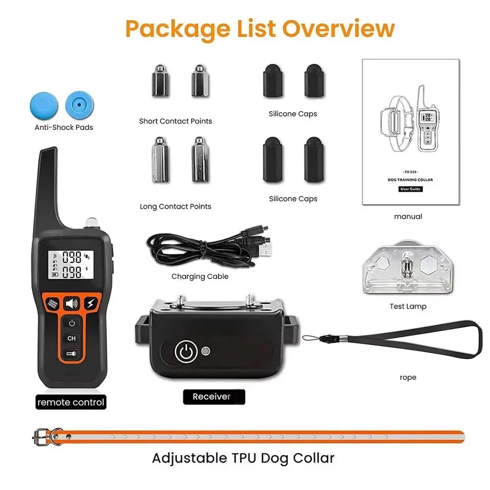 Adjustable Dog Training Collar with Sound, Vibe & Shock Modes
