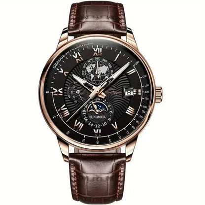 Montre automatique haut de gamme pour homme avec phase de lune