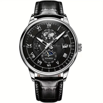 Montre automatique haut de gamme pour homme avec phase de lune