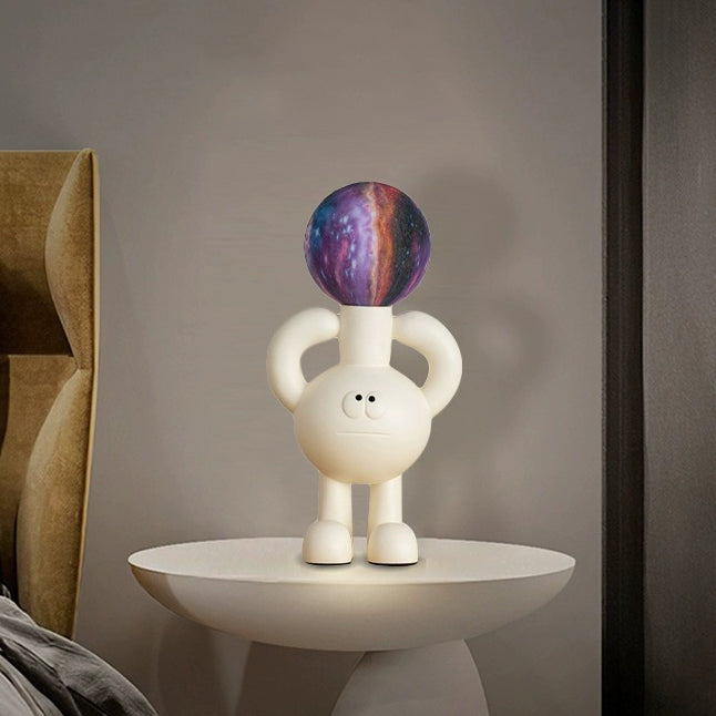 Lampe de table globe en verre coloré