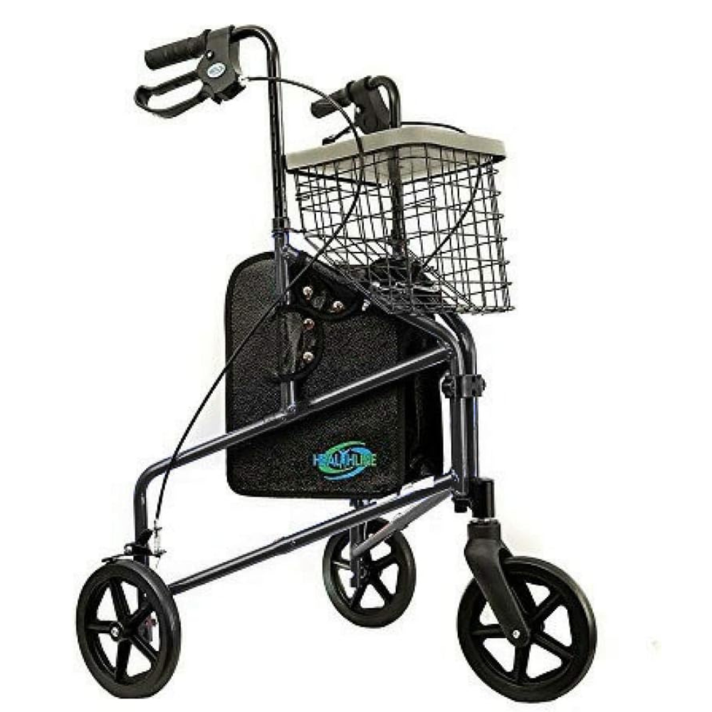 Compact Folding 3 Wheel Walker with Storage Basket